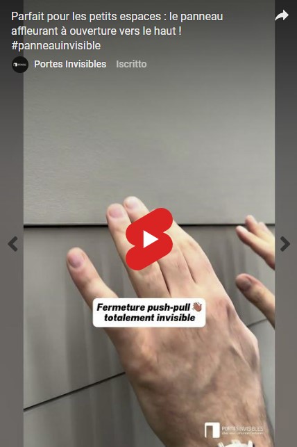 Panneau invisible 1 vantail verse le Haut