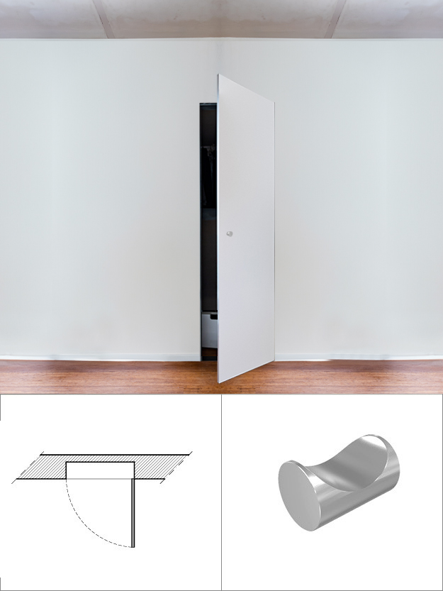 Armoire 1 vantail à ouverture droite avec aimantée (avec bouton)