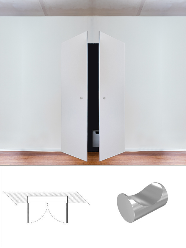 Armoire 2 vantaux avec aimantée (avec bouton)