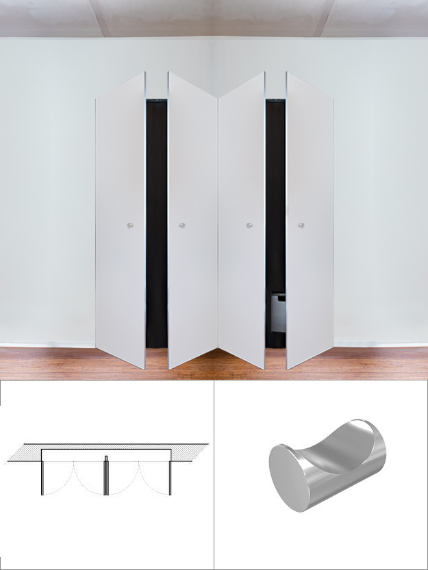 Armoire 4 vantaux avec aimantée (avec bouton)