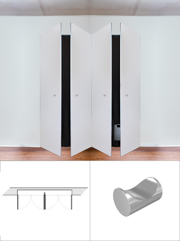 Armoire 4 vantaux avec aimantée (avec bouton)