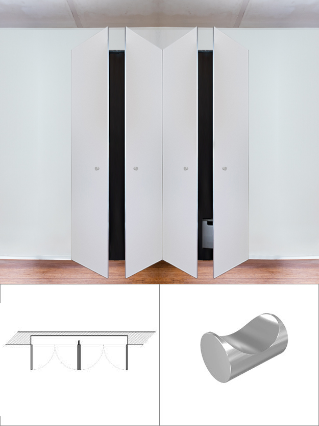 Armoire 4 vantaux avec aimantée (avec bouton)