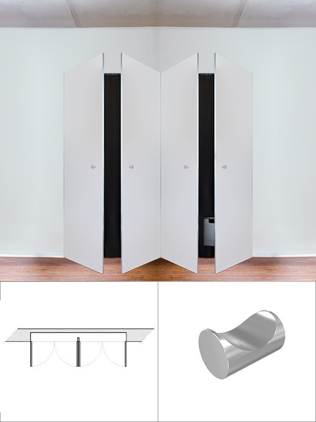 Armoire 4 vantaux avec aimantée (avec bouton)