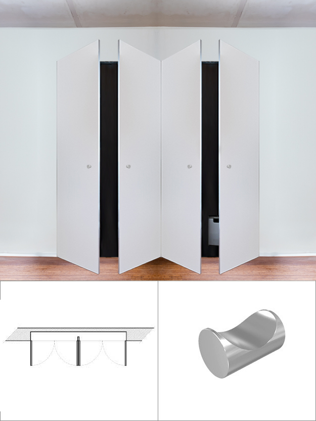 Armoire 4 vantaux avec aimantée (avec bouton)