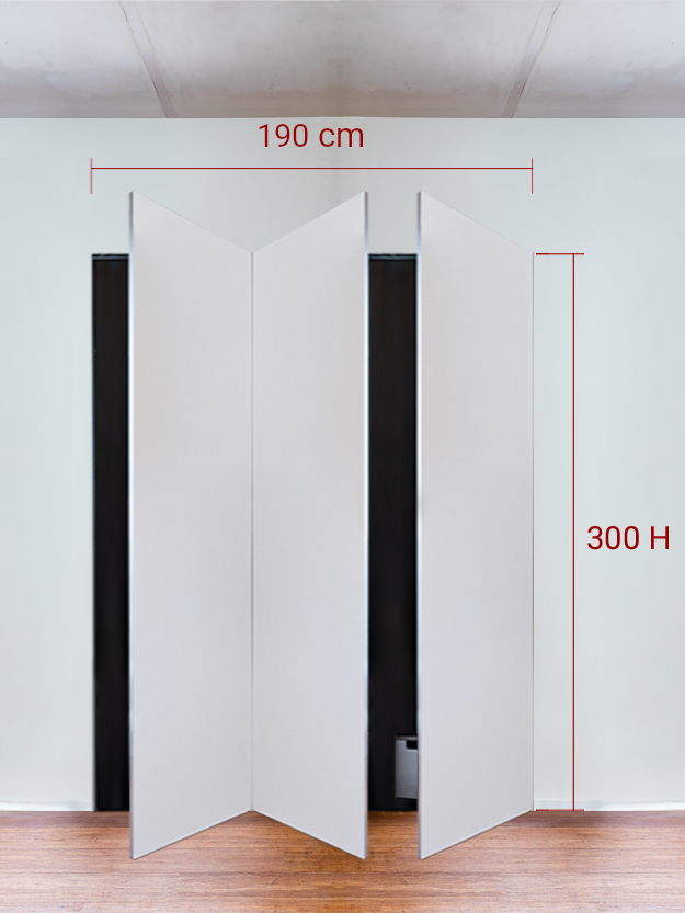 Armoire invisible 3 vantaux 190x300 cm