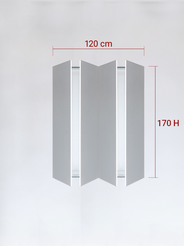 Panneaux invisible 4 vantaux pour niche 120x170
