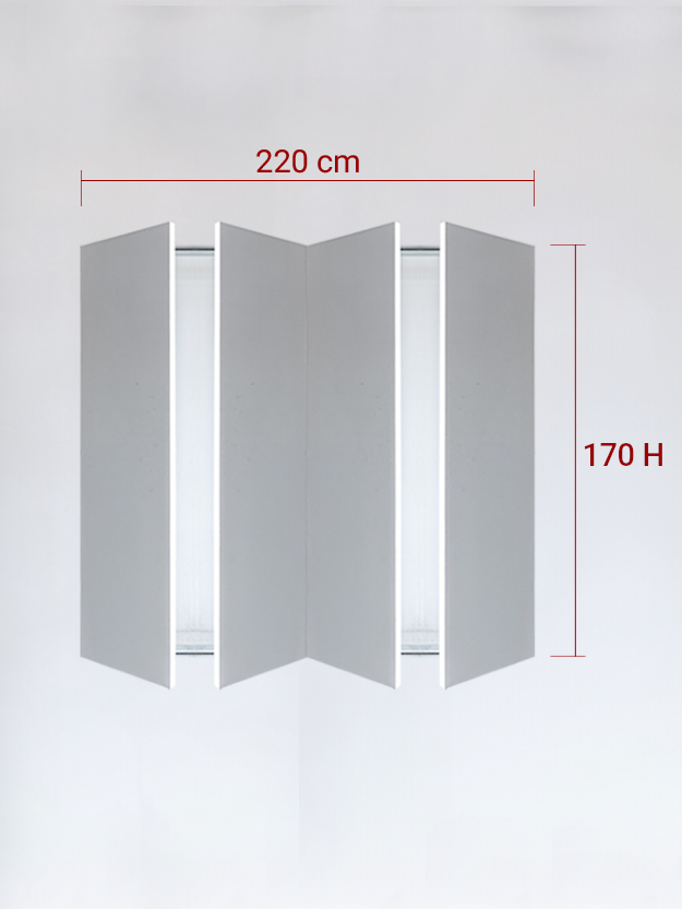 Panneaux invisible 4 vantaux pour niche 220x170