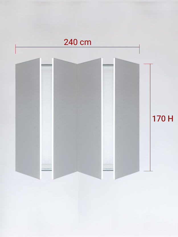 Panneaux invisible 4 vantaux pour niche 240x170
