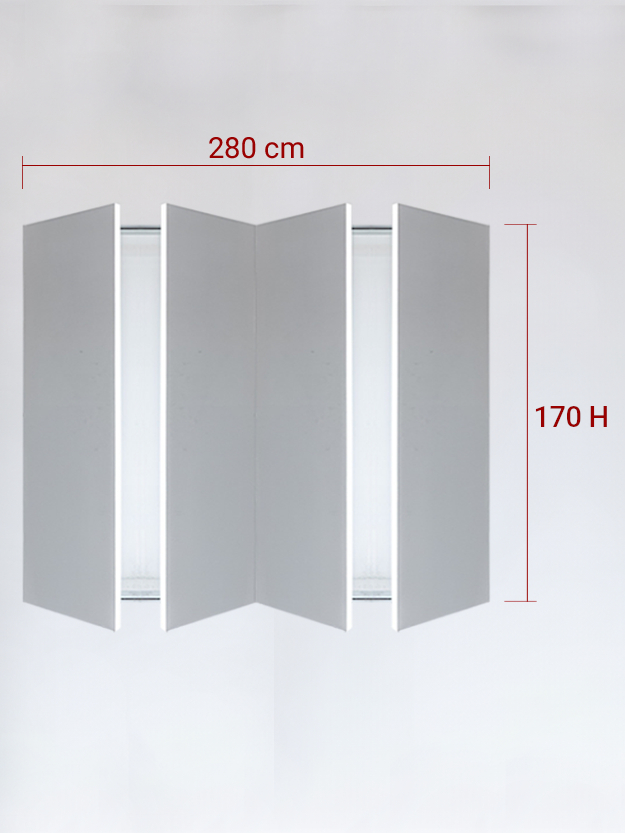 Panneaux invisible 4 vantaux pour niche 280x170