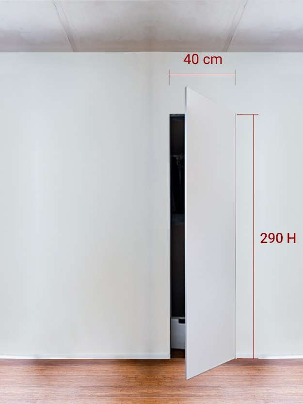 Armoire invisible 1 vantail 40x290 cm