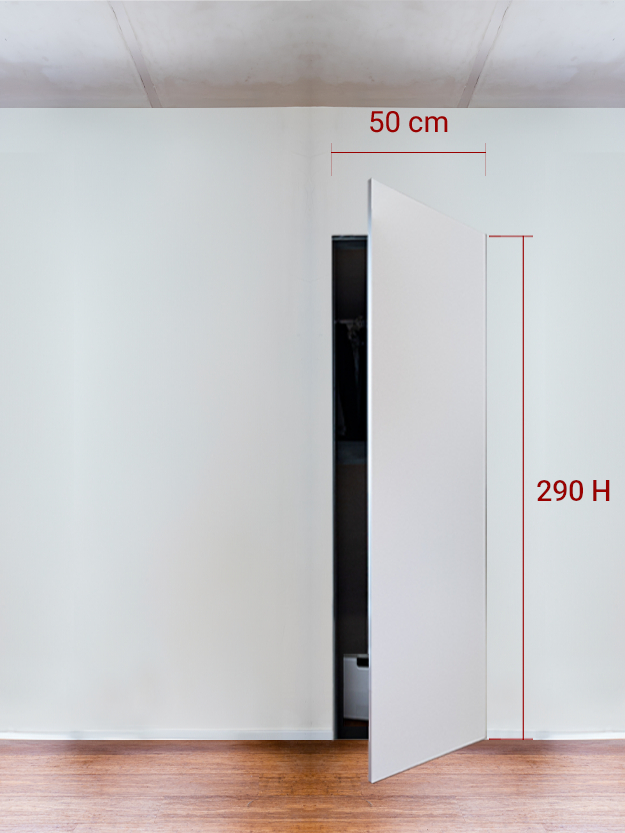 Armoire invisible 1 vantail 50x290 cm