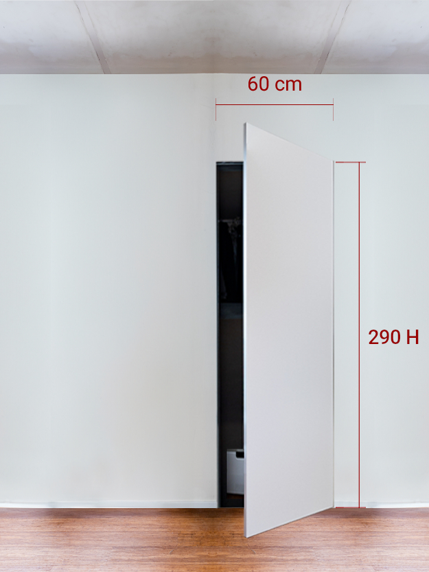 Armoire invisible 1 vantail 60x290 cm