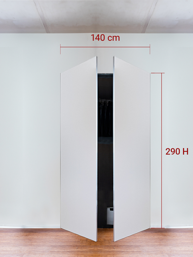 Armoire invisible 2 vantaux 140x290 cm