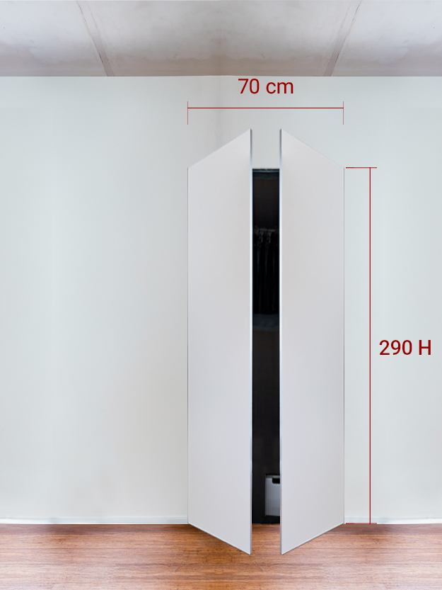 Armoire invisible 2 vantaux 70x290 cm