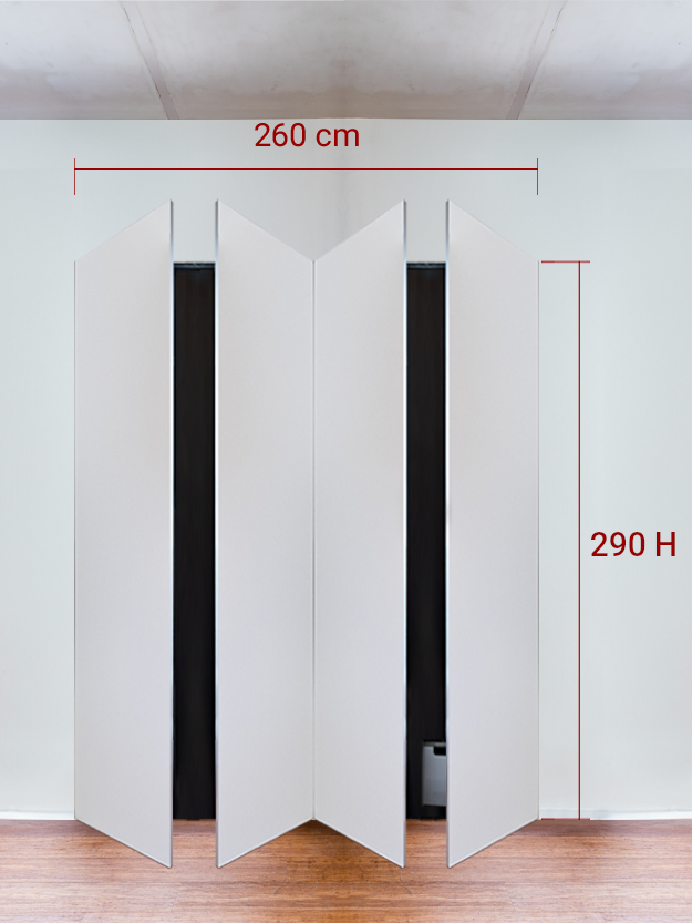 Armoire invisible 4 vantaux 260x290 cm